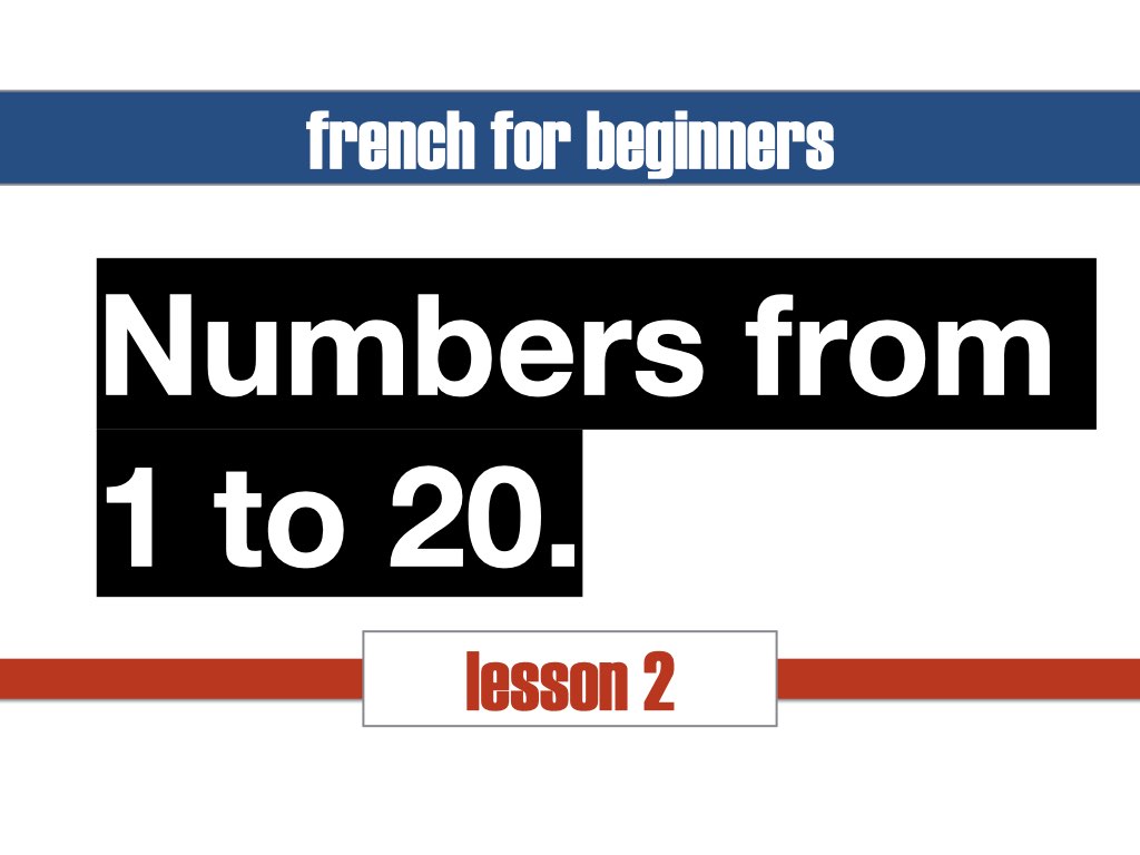 French Numbers from 1 to 20