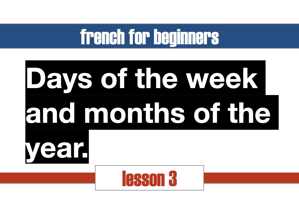 French days of the week