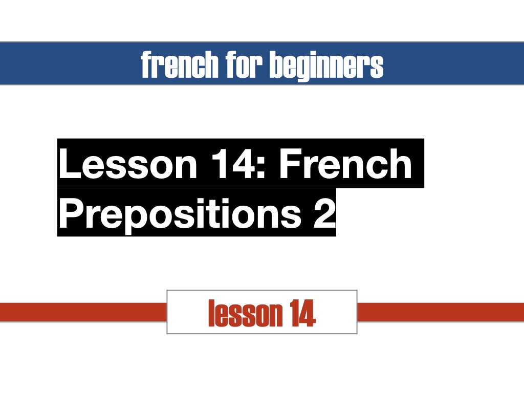 French Prepositions